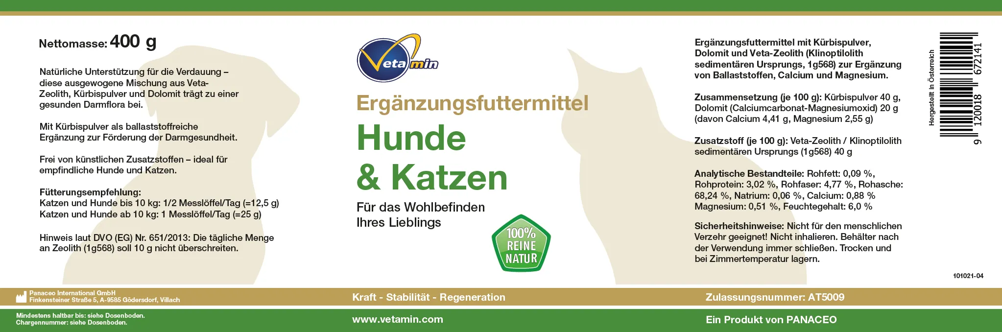 Vetamin Zeolith für Hunde und Katzen Vetamin Zeolith für Hunde und Katzen